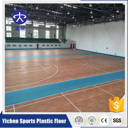 籃球館木紋PVC運(yùn)動地板，籃球場PVC塑膠地板
