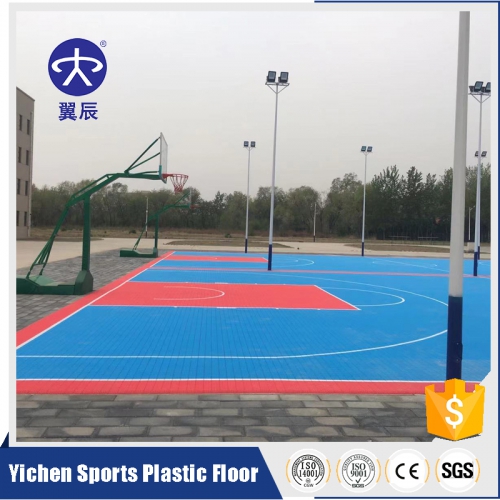 石家莊籃球場(chǎng)懸浮拼裝地板鋪裝效果